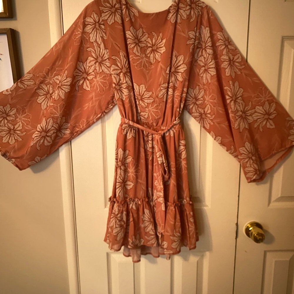 Rust tiered Flying Tomato mini dress. Size M